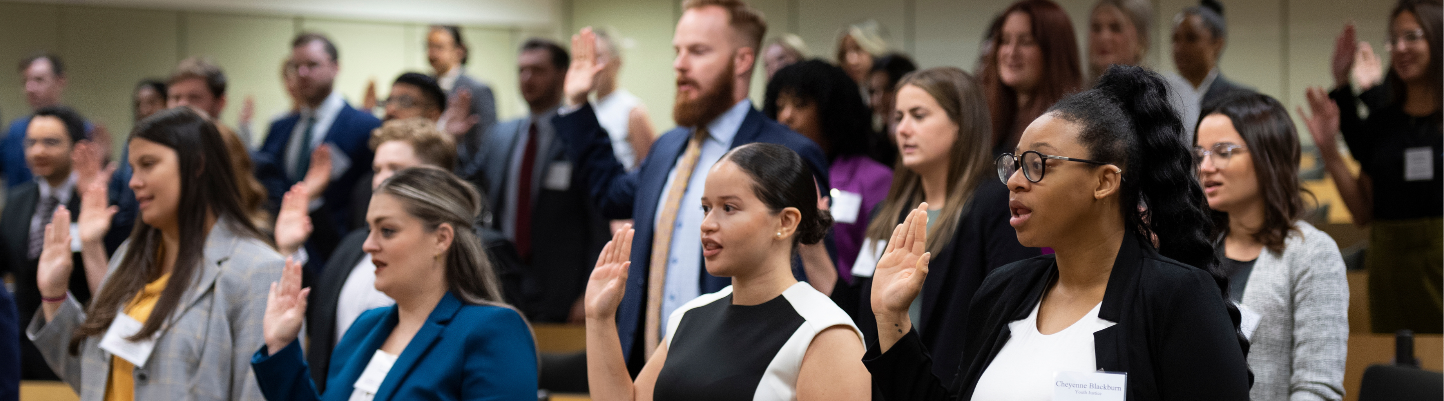 Clinic students being sworn in during orientation