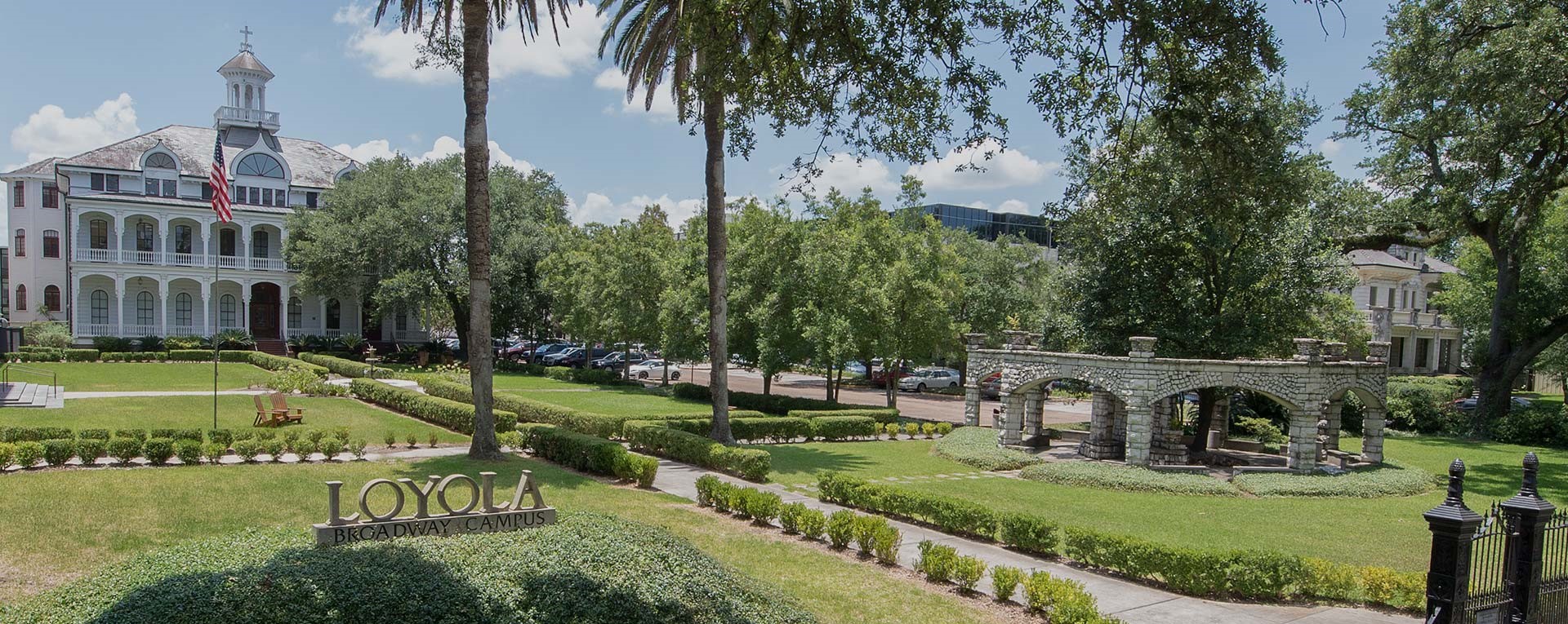 picture of Loyola law campus from St. Charles