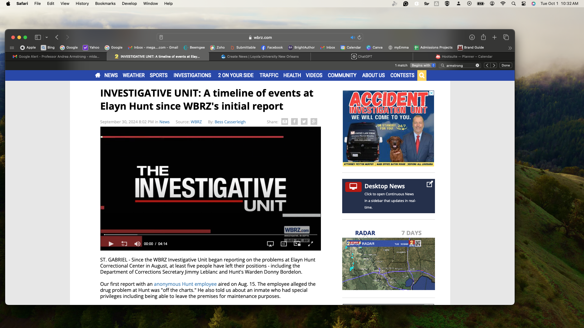 screenshot of article