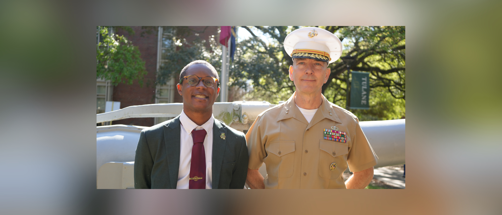 Maurice Williams poses with Major General Christopher Tolar.