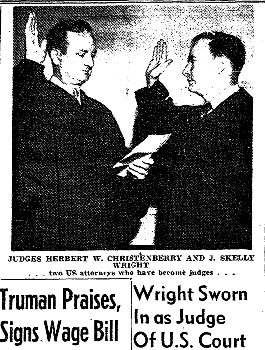 Skelly Wright Sworn in as District Judge