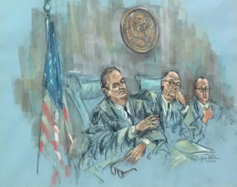 Judges Skelly, Robb, and Hart on the bench